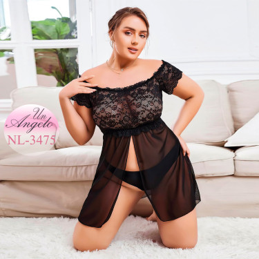 MAXI Еротична babydoll нощница с бразилиани