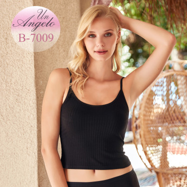 Black crop top with thin...