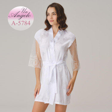 Short Satin Robe 7/8...
