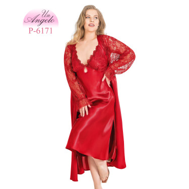 Satin nightgown and robe set