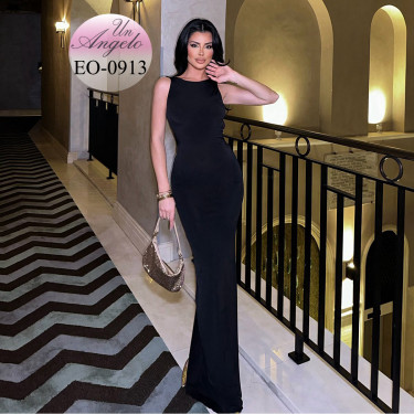 Stylish long black dress