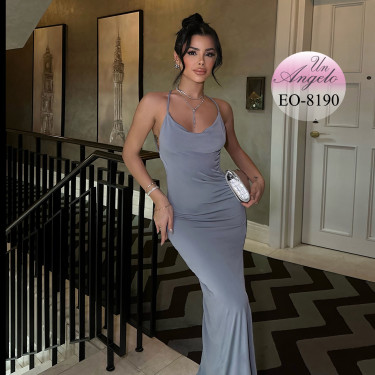 Elegant long gray dress