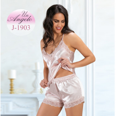 Сатенен комплект Jasmin lingerie | Корсаж и шорти с дантела