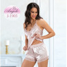 Сатенен комплект Jasmin lingerie | Корсаж и шорти с дантела