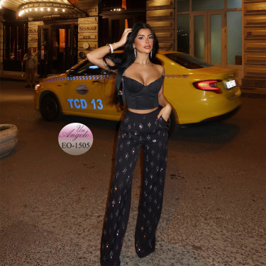extravagant black women's cloche pants