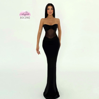 Long Black Evening Dress...