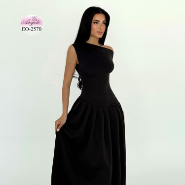 Long formal dress "Éclat Noir" with one shoulder