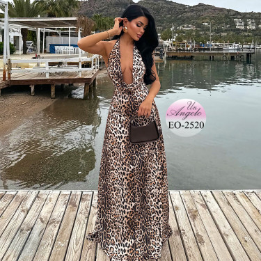 "Untamed Diva" Leopard Dress with Backless Detail