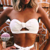 White bustier swimsuit top "Angelo" with ribbon
