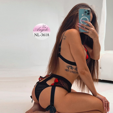 Еротичен babydoll бралет комплект от тюл и дантела