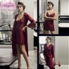 Satin set - bathrobe, nightgown and pajamas