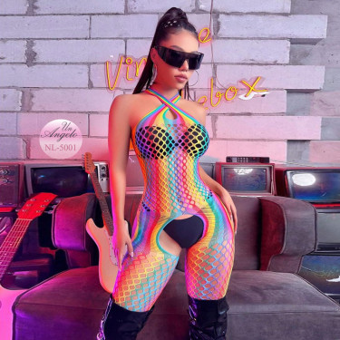 Erotic bodystocking in colorful colors
