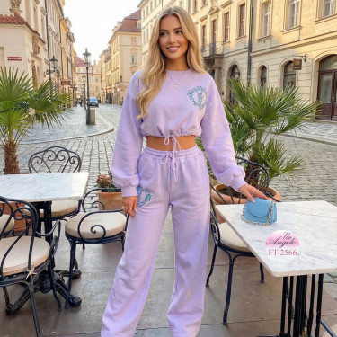 Purple Oversize Fleece Set - Warm Tracksuit