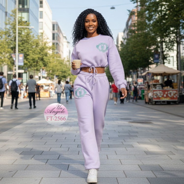 Purple Oversize Fleece Set - Warm Tracksuit