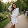 Спортна асиметрична ватирана мини рокля с качулка