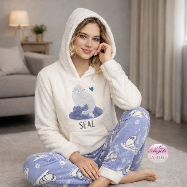 Polar home set pajamas with hood - MAXI