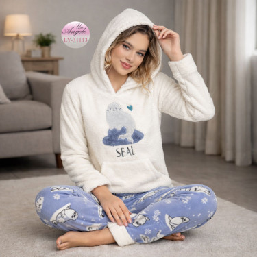 Polar home set pajamas with hood - MAXI