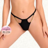 Black thongs with gold chains Passione | Un Angelo