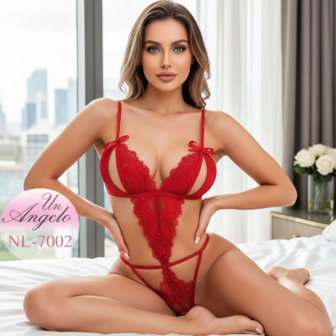 Erotic lace babydoll bodysuit