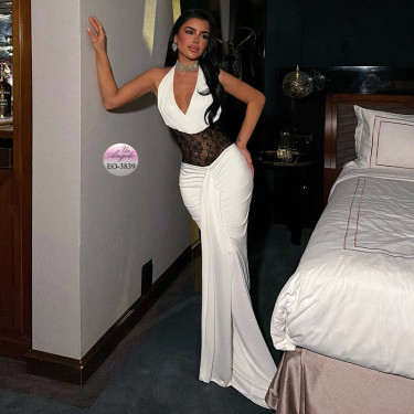 Long Evening Dress "Midnight Gala" with Backless and Lace | EYYO