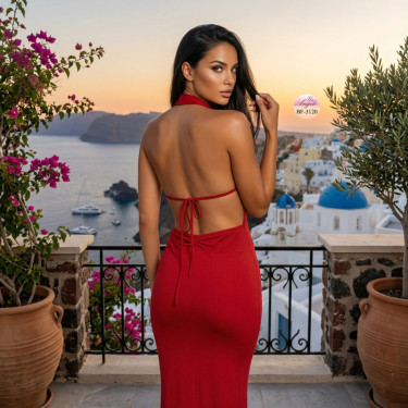 Long Evening Dress "Serpent's Allure" with Backless | Big Fashion
