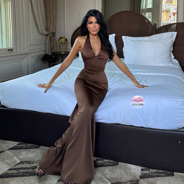 Long satin evening dress...